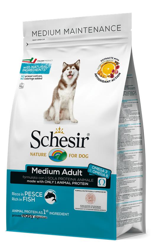 Schesir Dog Medium Adult Fish РИБА монопротеїновий сухий корм для собак середніх порід 12 кг (53834)